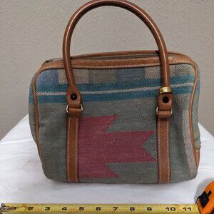 Vintage T. Cappelli Tapestry & Leather Purse